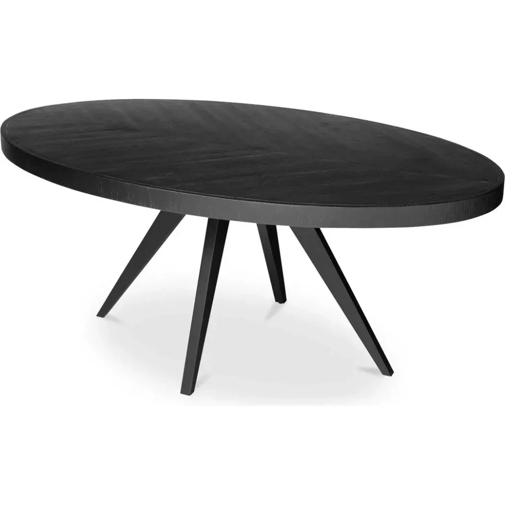 Parq Wood Black Oval Dining Table-Dining Tables-Moe's Home-LOOMLAN