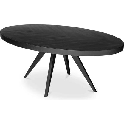Parq Wood Black Oval Dining Table-Dining Tables-Moe's Home-LOOMLAN
