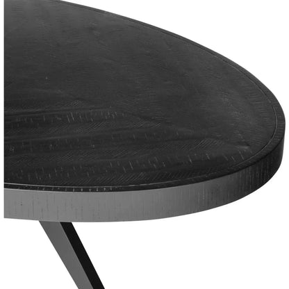 Parq Wood Black Oval Dining Table-Dining Tables-Moe's Home-LOOMLAN