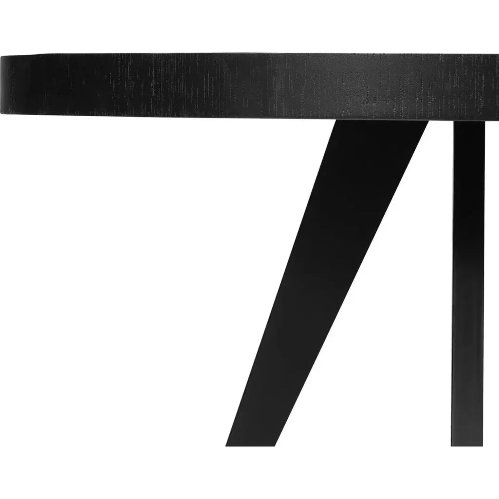 Parq Wood Black Round Dining Table-Dining Tables-Moe's Home-LOOMLAN