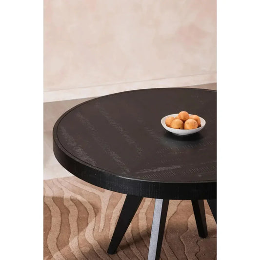 Parq Wood Black Round Dining Table-Dining Tables-Moe's Home-LOOMLAN