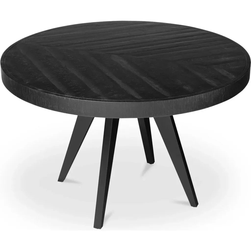 Parq Wood Black Round Dining Table-Dining Tables-Moe's Home-LOOMLAN