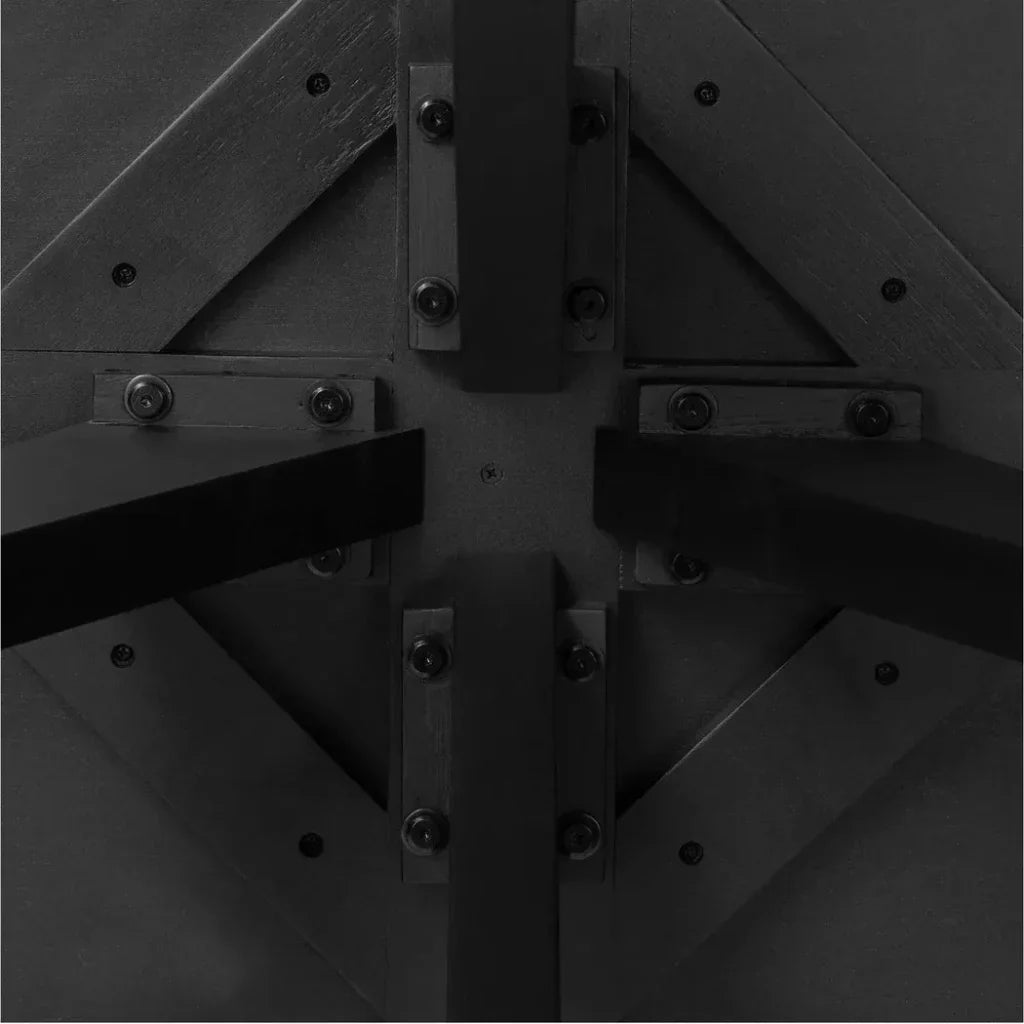 Parq Wood Black Round Dining Table-Dining Tables-Moe's Home-LOOMLAN