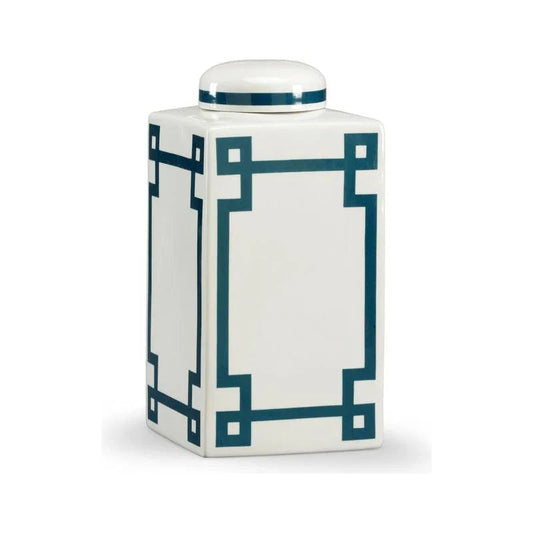Parquetry Turquoise Glazed Porcelain Vase - LOOMLAN - Chelsea House - Vases & Jars