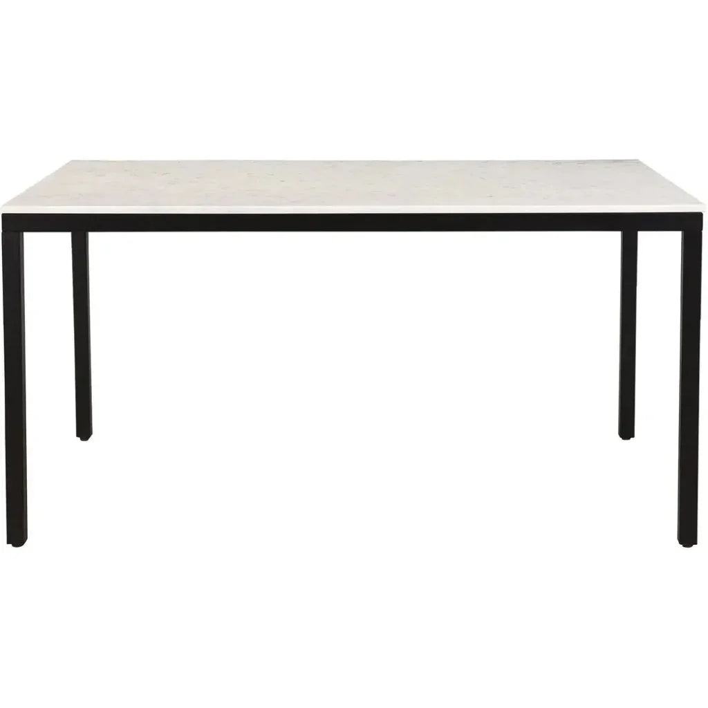 Parson Marble & Iron White Rectangular Dining Table-Dining Tables-Moe's Home-LOOMLAN