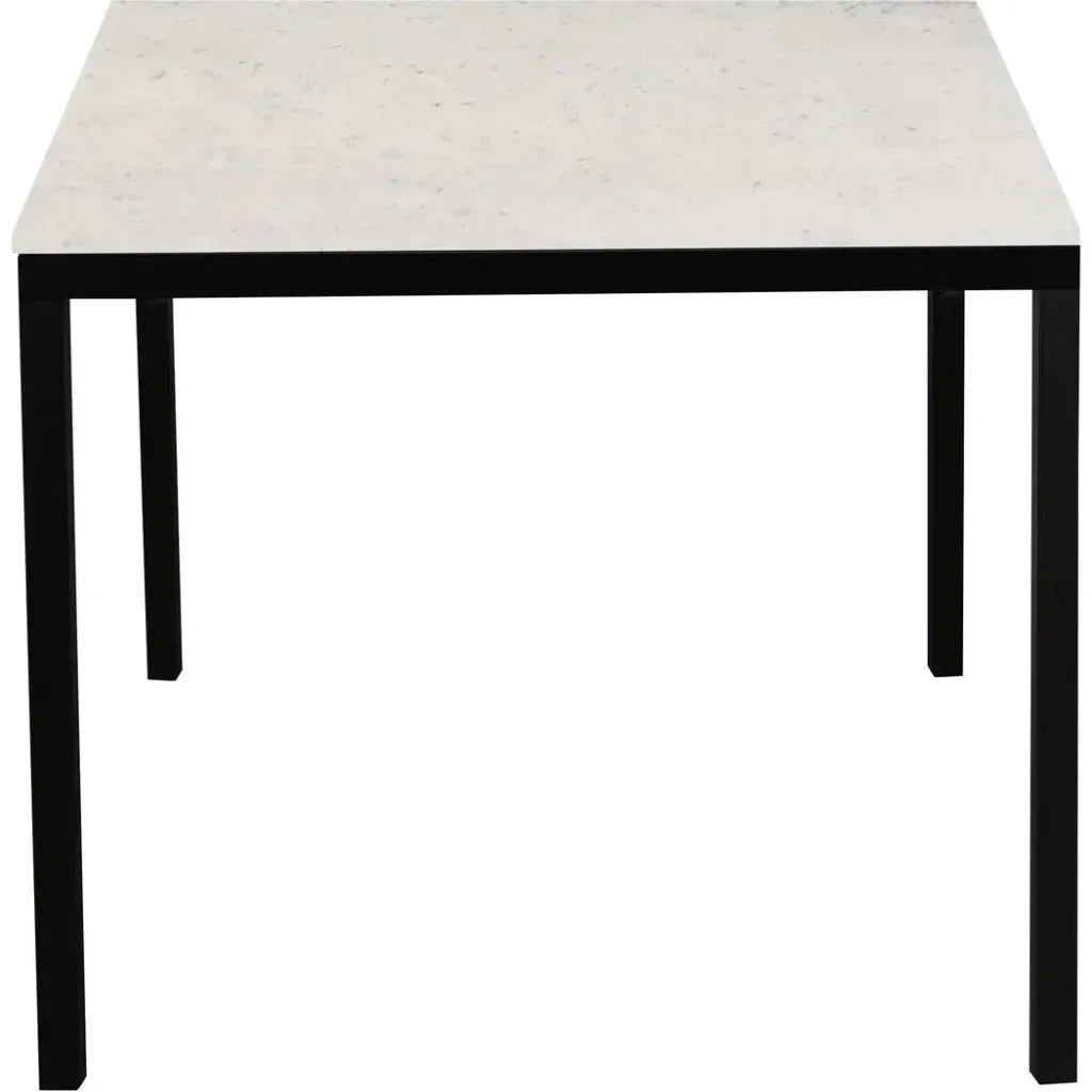 Parson Marble & Iron White Rectangular Dining Table-Dining Tables-Moe's Home-LOOMLAN