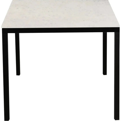 Parson Marble & Iron White Rectangular Dining Table-Dining Tables-Moe's Home-LOOMLAN