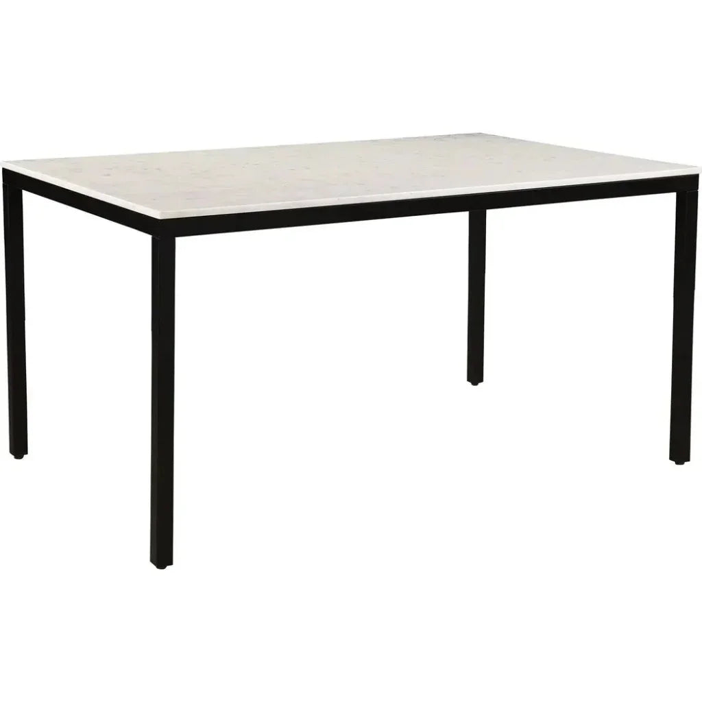Parson Marble & Iron White Rectangular Dining Table-Dining Tables-Moe's Home-LOOMLAN