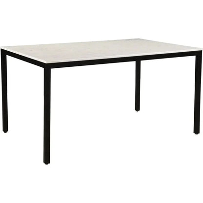 Parson Marble & Iron White Rectangular Dining Table-Dining Tables-Moe's Home-LOOMLAN