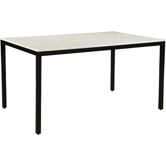 Parson Marble & Iron White Rectangular Dining Table-Dining Tables-Moe's Home-LOOMLAN