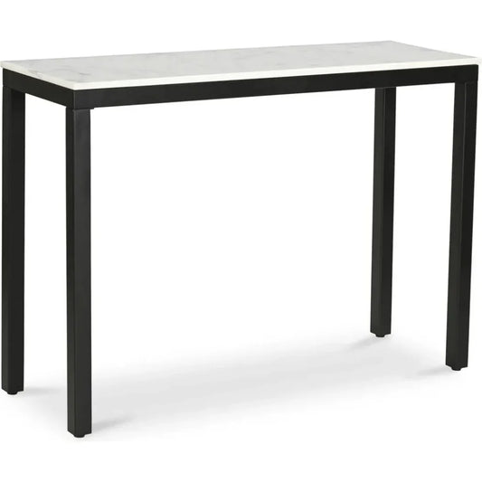 Parson Marble & Iron White Sofa Table - LOOMLAN - Moe's Home - Console Tables