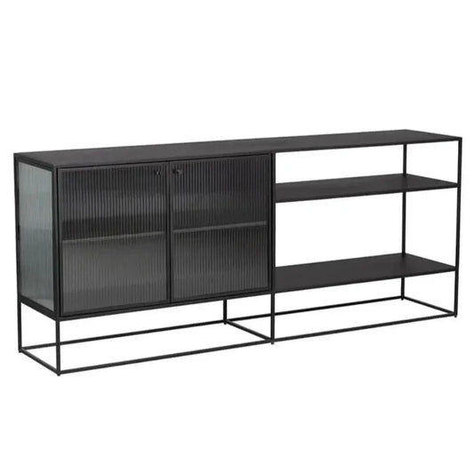 Parsons Iron Framed Glass Door Sideboard - LOOMLAN - SUNPAN - Sideboards