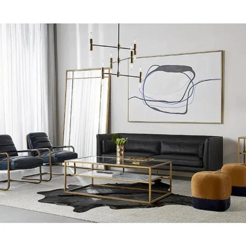 Pasadena Floor Mirror - Brass With Iron-Floor Mirrors-SUNPAN-LOOMLAN