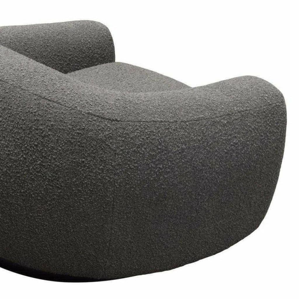 Swivel Chair Charcoal Boucle Arms & Back - LOOMLAN - Diamond Sofa - Club Chairs