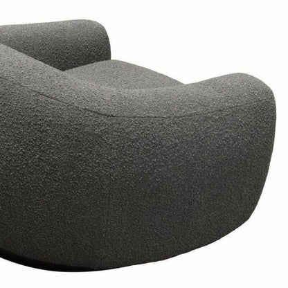 Swivel Chair Charcoal Boucle Arms & Back - LOOMLAN - Diamond Sofa - Club Chairs