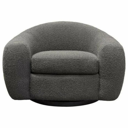 Swivel Chair Charcoal Boucle Arms & Back - LOOMLAN - Diamond Sofa - Club Chairs