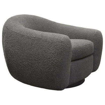 Swivel Chair Charcoal Boucle Arms & Back - LOOMLAN - Diamond Sofa - Club Chairs