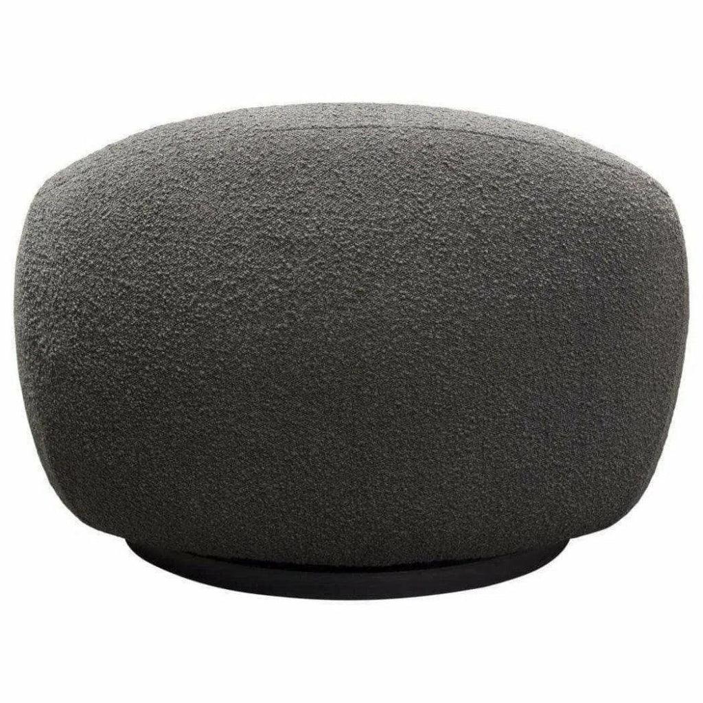 Swivel Chair Charcoal Boucle Arms & Back - LOOMLAN - Diamond Sofa - Club Chairs