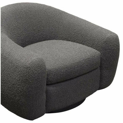Swivel Chair Charcoal Boucle Arms & Back - LOOMLAN - Diamond Sofa - Club Chairs
