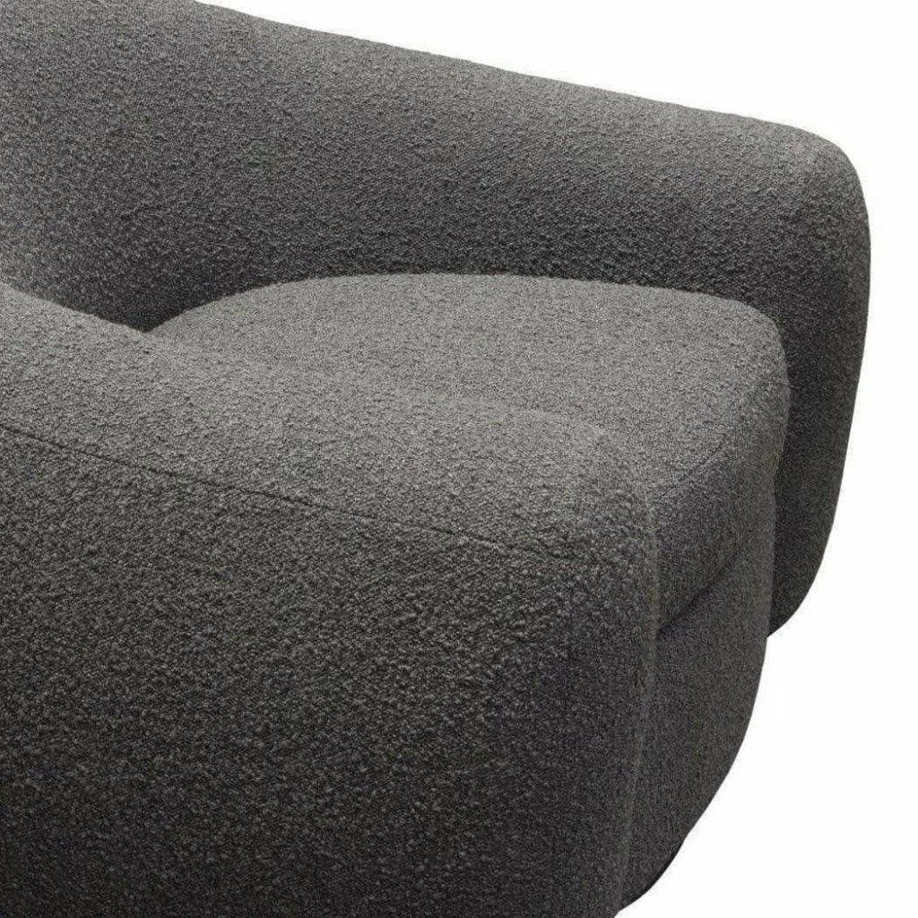 Swivel Chair Charcoal Boucle Arms & Back - LOOMLAN - Diamond Sofa - Club Chairs