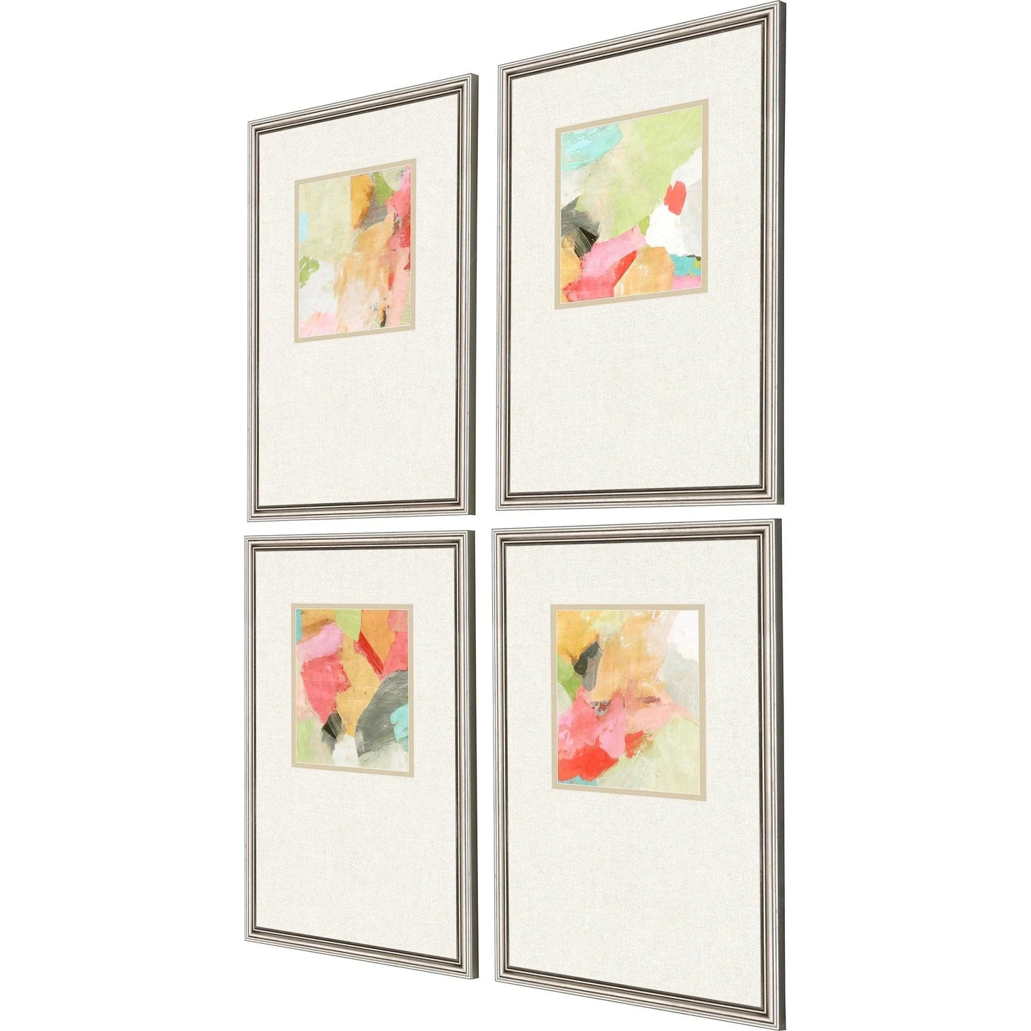 Pastel Splash Wood Multi Framed Wall Art 4PC