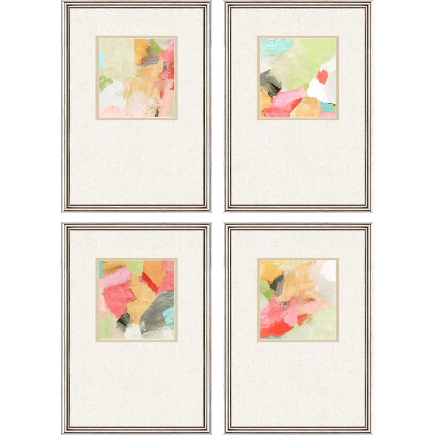 Pastel Splash Wood Multi Framed Wall Art 4PC
