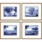 Pastoral Toile Wood Framed Wall Art 4PC