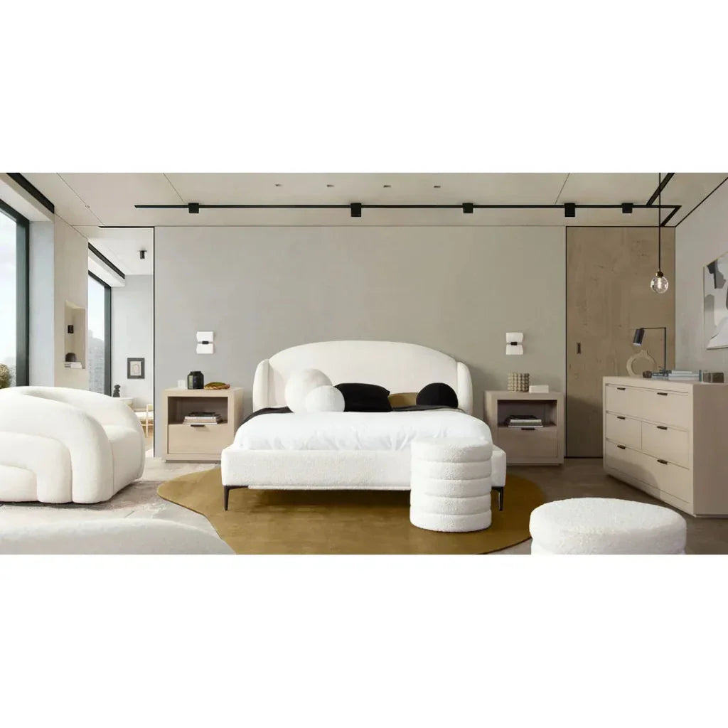 Path White Low Profile Bed Frame - LOOMLAN - Diamond Sofa - Beds