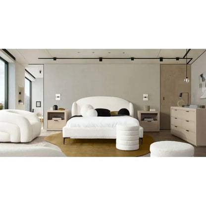 Path White Low Profile Bed Frame - LOOMLAN - Diamond Sofa - Beds