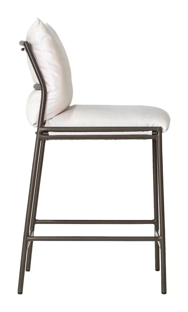 Patinero Charcoal Finish Patio Counter Chair-Outdoor Counter Stools-Seasonal Living-LOOMLAN