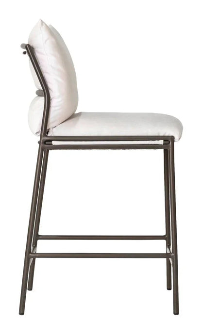 Patinero Charcoal Finish Patio Counter Chair-Outdoor Counter Stools-Seasonal Living-LOOMLAN