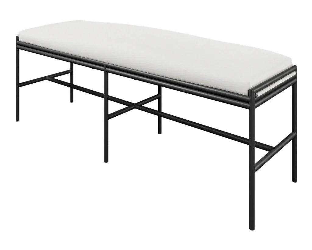 Patinero Smooth Charcoal Design Patio Bench-Outdoor Benches-Seasonal Living-LOOMLAN