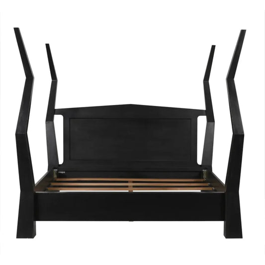 Patras Black Wooden Bed Frame - LOOMLAN - Noir - Beds