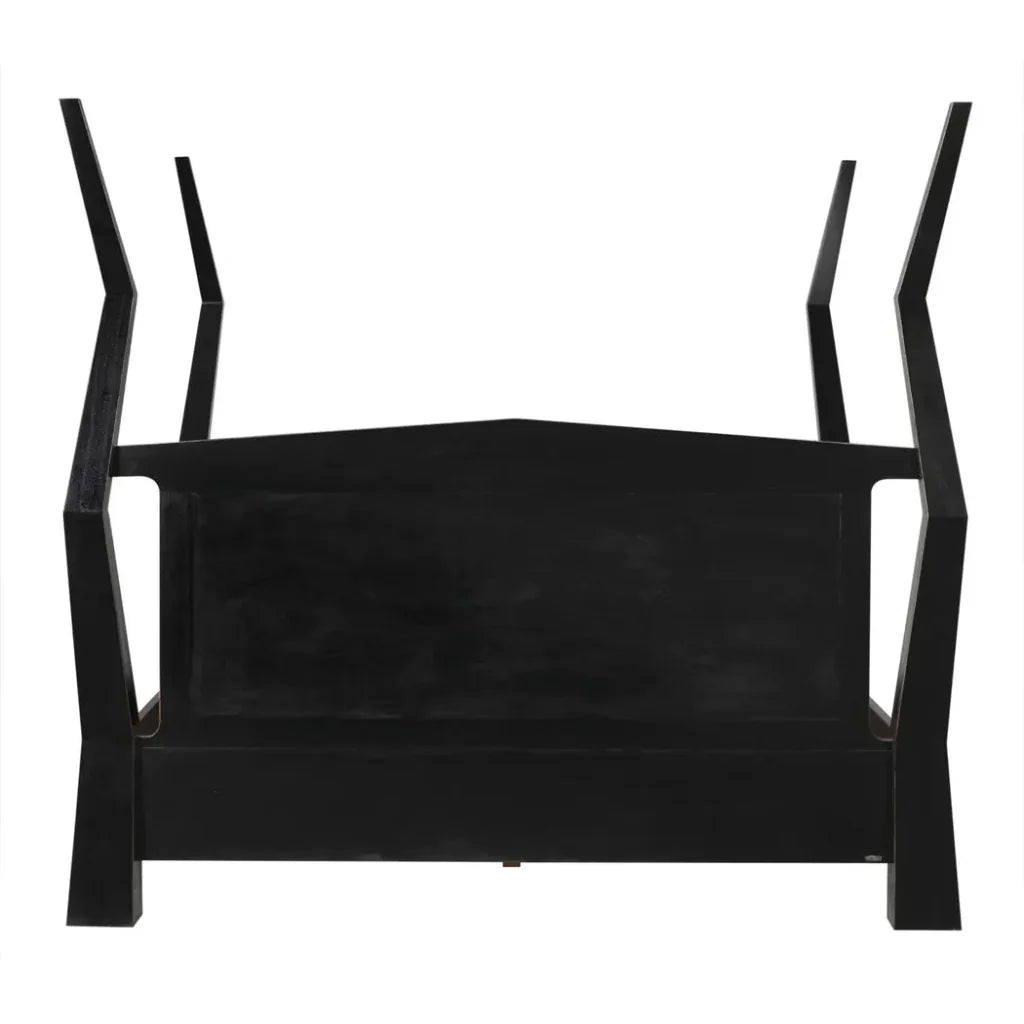 Patras Black Wooden Bed Frame - LOOMLAN - Noir - Beds