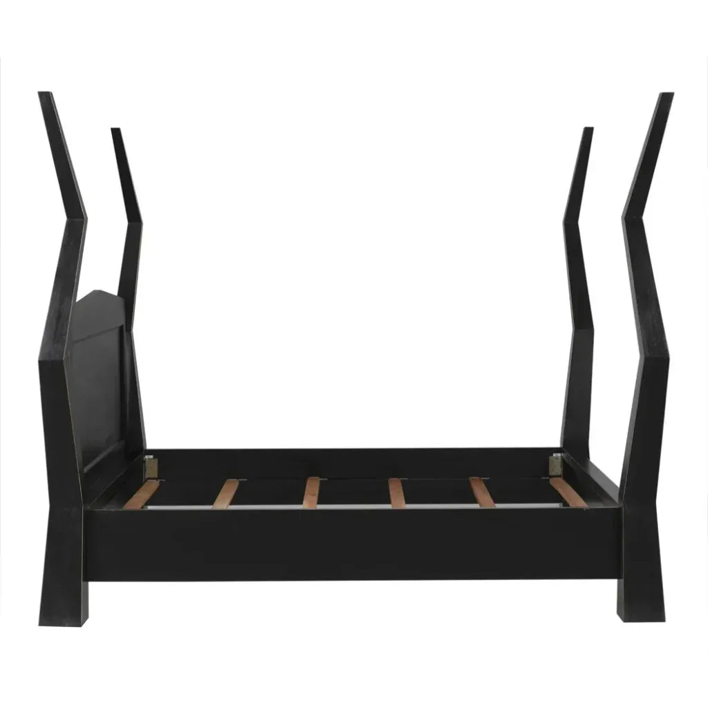 Patras Black Wooden Bed Frame - LOOMLAN - Noir - Beds