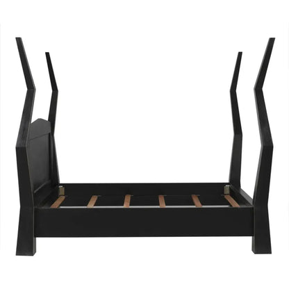 Patras Black Wooden Bed Frame - LOOMLAN - Noir - Beds