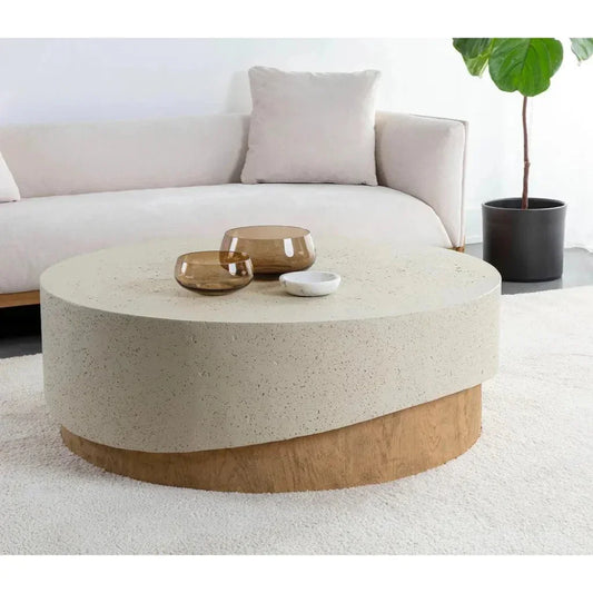 Patras Coffee Table Concrete For Indoor Outdoor Use-Outdoor Coffee Tables-SUNPAN-LOOMLAN