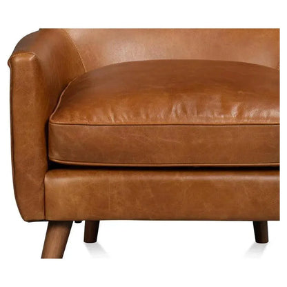 Patron Highback Leather Brown Armless Chair - LOOMLAN - Sarreid - Club Chairs