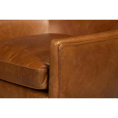 Patron Highback Leather Brown Armless Chair - LOOMLAN - Sarreid - Club Chairs