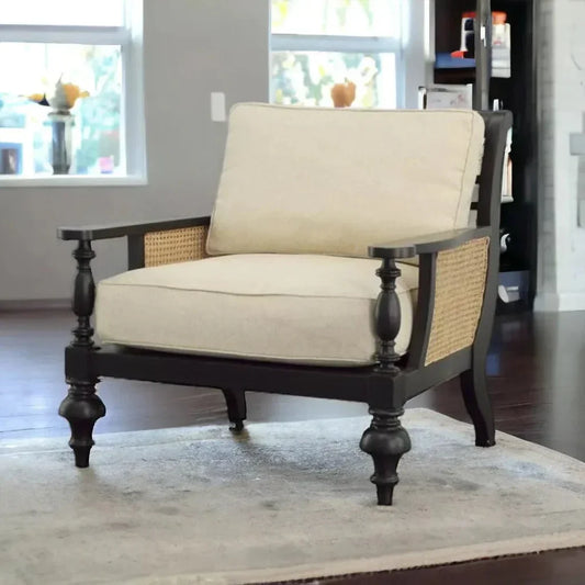 Patterson Wood & Rattan Accent Chair Performance - LOOMLAN - Furniture Classics - Accent Chairs