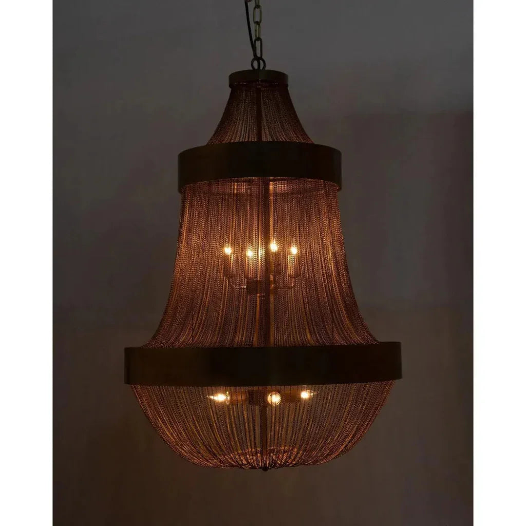 Pavilion Metal Chandelier With Brass Finish - LOOMLAN - Noir - Chandeliers