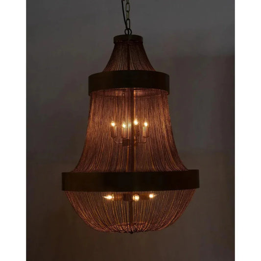 Pavilion Metal Chandelier With Brass Finish - LOOMLAN - Noir - Chandeliers