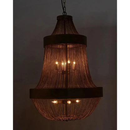 Pavilion Metal Chandelier With Brass Finish - LOOMLAN - Noir - Chandeliers