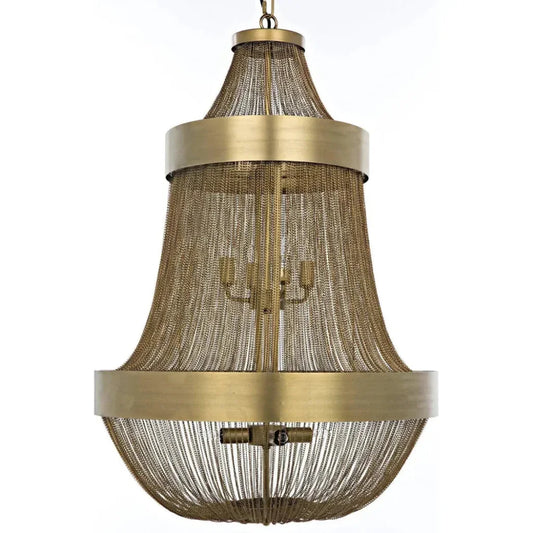 Pavilion Metal Chandelier With Brass Finish - LOOMLAN - Noir - Chandeliers