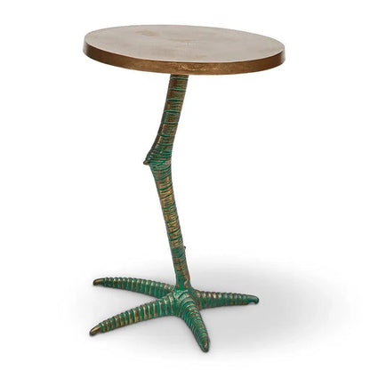 Pavo Reclaimed Aluminum Round End Table - LOOMLAN - Urbia - Side Tables