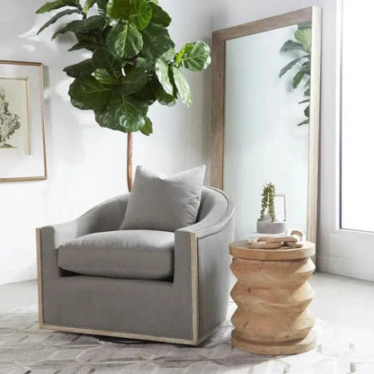 Paxton Gray Swivel Club Chair LiveSmart Grey - LOOMLAN - Essentials For Living - Club Chairs