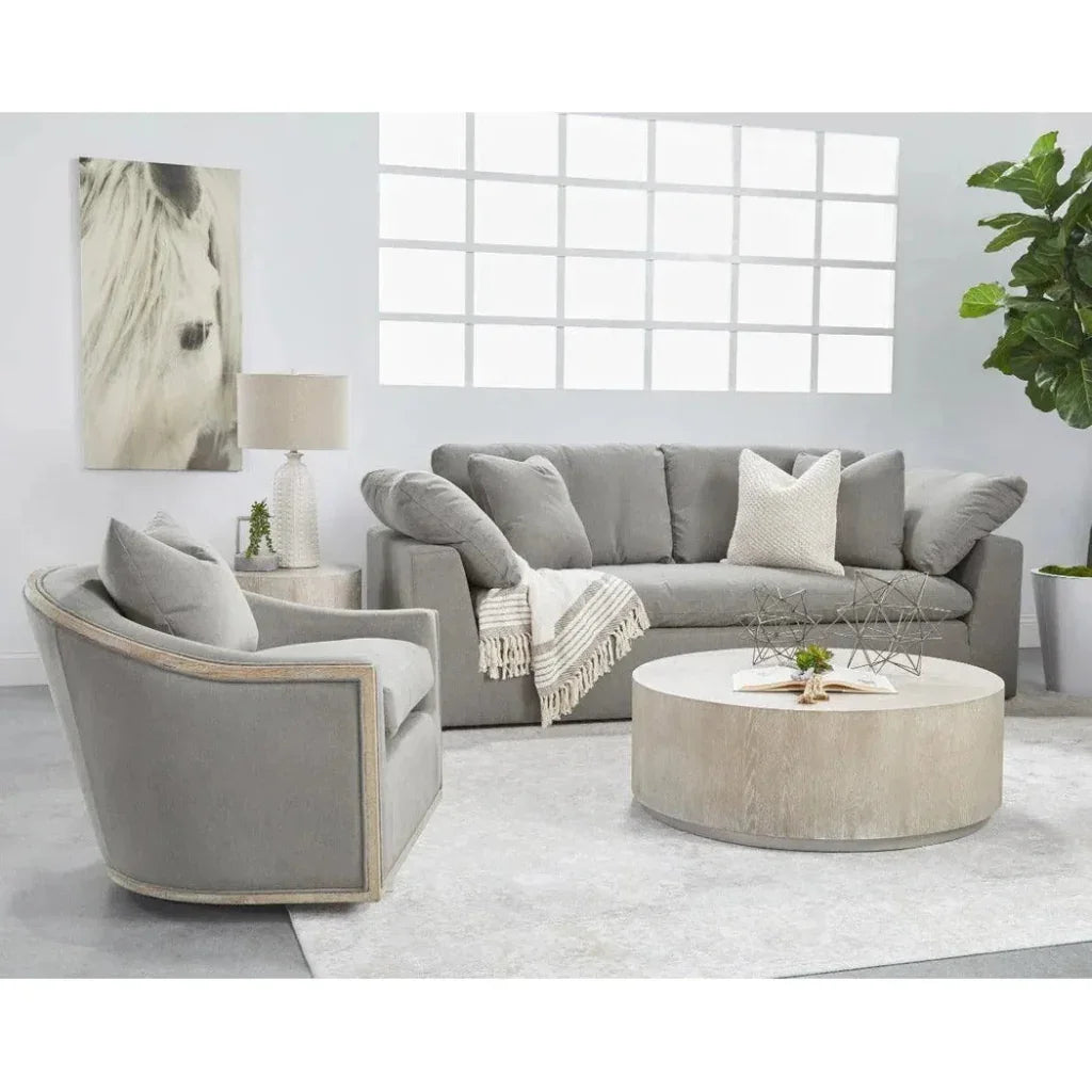 Paxton Gray Swivel Club Chair LiveSmart Grey - LOOMLAN - Essentials For Living - Club Chairs