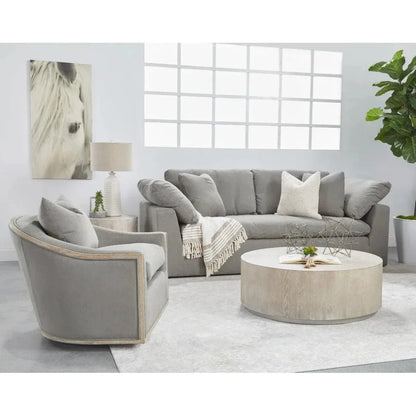 Paxton Gray Swivel Club Chair LiveSmart Grey - LOOMLAN - Essentials For Living - Club Chairs