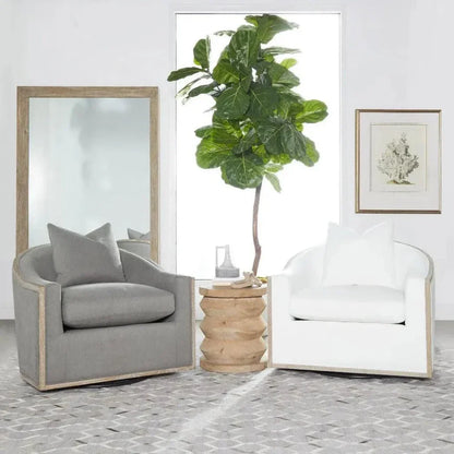 Paxton Gray Swivel Club Chair LiveSmart Grey - LOOMLAN - Essentials For Living - Club Chairs