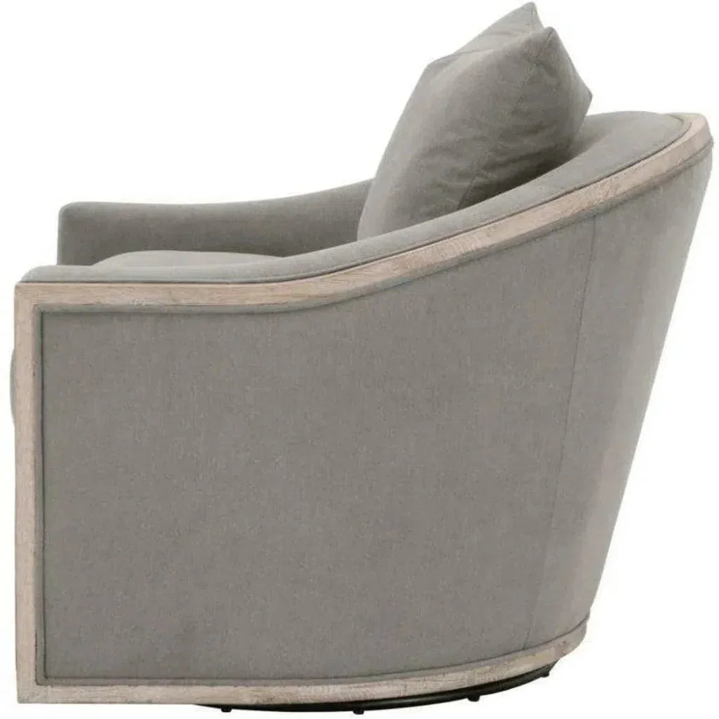 Paxton Gray Swivel Club Chair LiveSmart Grey - LOOMLAN - Essentials For Living - Club Chairs